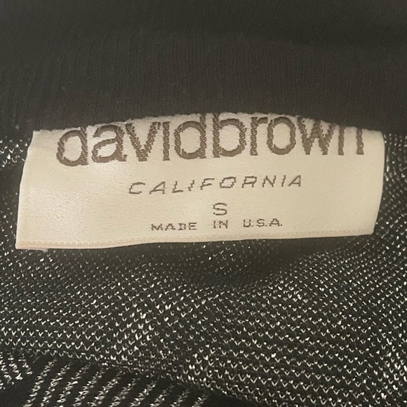 🔵5 For $15🔵 David Brown California Vintage Black Sparkly Zip Up Sweater - Picture 6 of 8